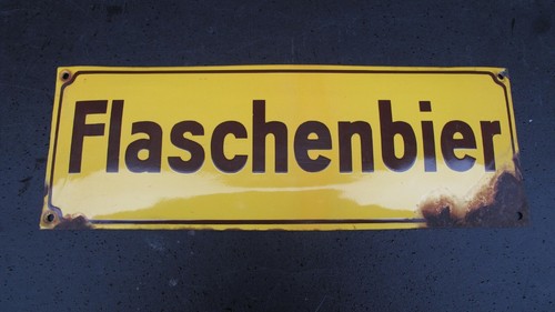 Altes flaschenbier emailschild - altes,