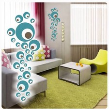2 farb. Retro Dots Kreise Wandtattoo Wandaufkleber Aufkleber Lounge Bad W020 