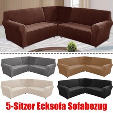 3-teiliger Velvet Sofabezug 5 Sitzer Ecksofa Sofabezug L Form Couch Überzüge