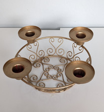 PartyLite Adventskerzenhalter für Stumpen-und Stabkerzen - goldfarben - filigran