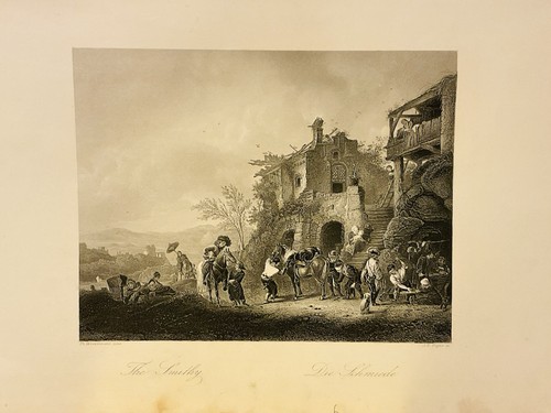 Die schmiede 19jh lithographie - die,