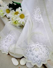 Scheibengardine Kurzgardine Kurzstore Panneau grün weiß  45 cm