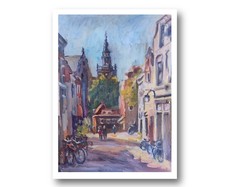 Ölgemälde: Originalkunst Gouda stadt Niederlande Stadtbilder