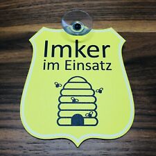 Imker im Einsatz ✔ Schild mit Saugnapf ✔ KFZ Auto Saugnapfschild ✔