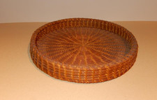  Altes Korb Tablett Durchmesser ca.  32,5 cm  Höhe ca.  4,5  cm