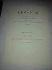 DDR Urkunde Aktivist Der