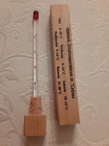 Wein thermometer holz glas - holz,