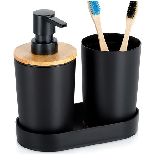 Badezimmer set schwarz - schwarz, 3-tlg