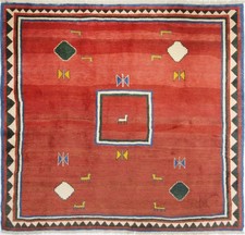 Original Perserteppich Gabbeh Ghashghai Orientteppich 208 cm x 195 cm Alt Natur