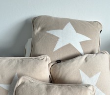 GANT # Star Kissen beige-weiß 50x50 Baumwoll Strick Daunen Fritzi
