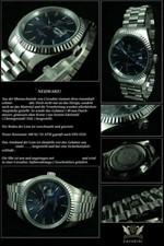 LEONARDO Herrenuhr CAVADINI Gehäuse Band massiv Edelstahl Lupe blau CV-332J