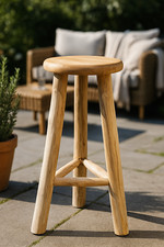 Barhocker Barstuhl Teakholz 76 x 35 cm Stabil Bar Bier Theke Gastronomie Tresen