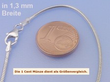 Echt 925 Silber Schlangenkette 0,9 -2,3 mm Breite 38 - 80 cm Länge wählbar Kette