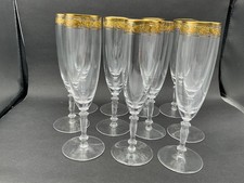 11 Jugendstil Sektgläser  mit Äzdekor. Saint Louis?