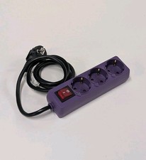 Steckdosenleiste 3fach 45° Mehrfachsteckdose Steckerleiste 1,4m Lila 