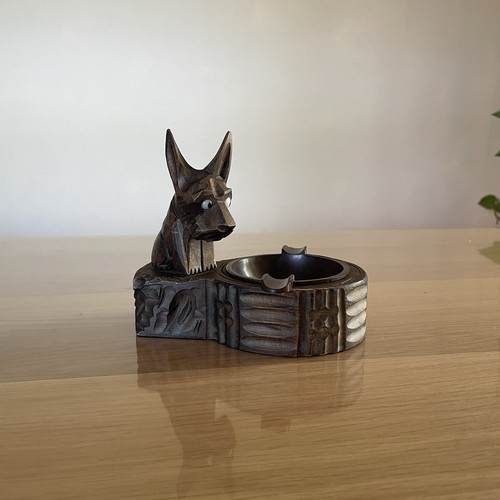 Aschenbecher holz hund - -,