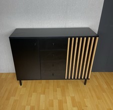 finori Kommode Schrank Sideboard Monza schwarz Artisan Oak 118 x 90 x 40 cm