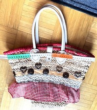 Bast Handtasche Shopper  Rot