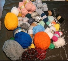 Wolle Wollkonvolut Chenille Baumwolle Acryl Textil Bunt Gemischt