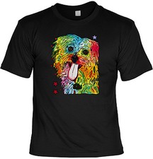 Shih Tzu Motiv T-Shirt Hunderasse Shih Tzu  Hundeshirt Neon Kunstdruck Shih Tzu