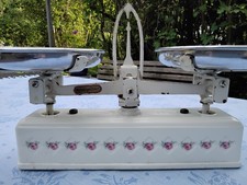 Antike Küchenwaage Max Rösler, Keramik, Rosendekor, 3 kg, TOP