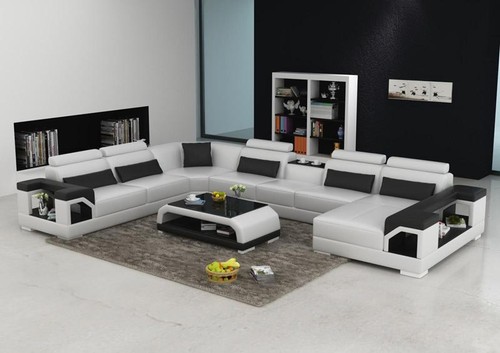 Ledersofa couch wohnlandschaft - couch,