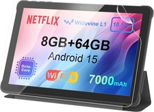 Tablet 10 Zoll Android 15: 2025 Neueste 7000mAh Octa-Core 8GB RAM+64GB 1TB TF Ta