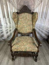 ANTIKER NEO RENAISSANCE STUHL PRUNK SESSEL ORHBACKENSESSEL 19 TES JHDT GOBELIN