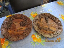 2 x runde 3D-Bilder aus Holz