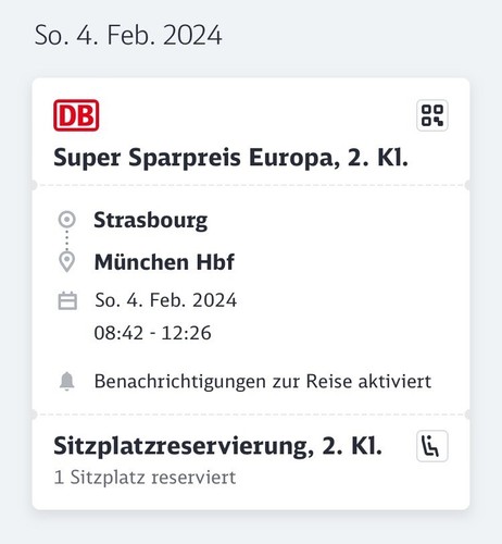 Bahn ice ticket - ticket, straßburg