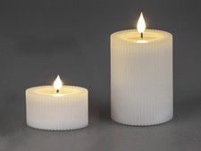 LED Kerze STREIFEN H. 4x7 cm