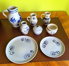 Steinzeug : Krug Wein Apfelwein Bembel,  Teller , Schmalztopf, Topf, Handarbeit