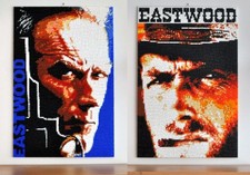 2 Ministeck-Mosaikbilder Clint Eastwood Dirty Harry/Man with no Name 40 x 60 cm