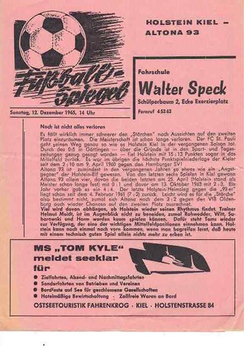 Fussball programmheft 65 66 - fussball-programmheft, 65/66