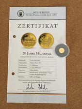 Münze Gold (999/1000) Jubiläumsprägung 20 Jahre Mauerfall