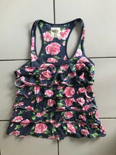 1 HOLLISTER T-Shirt TOP Damen Gr. S Baumwolle _ mit Blumen und Volants 