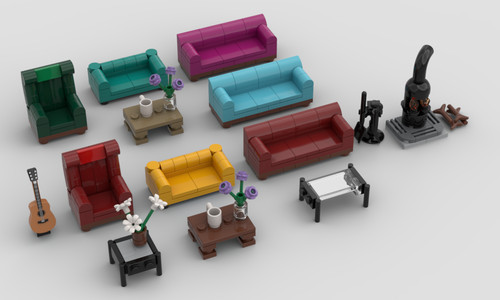 Lego moc wohnzimmer - wohnzimmer, 14x
