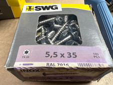 Trapezblechschrauben 5,5x35mm SWG 100Stück Edelstahl Anthrazit  / Cont2Pal5a