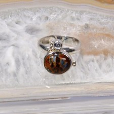 Pietersit Ring, 925er Silber, Edelsteinring (20871), mit Mondstein