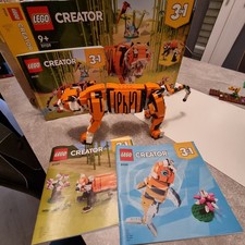 LEGO 31129 Creator Majestätischer Tiger, Panda, Fisch, 3-in-1 Tierfiguren-Set