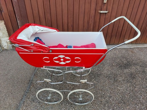 Puppenwagen rot original 60er - rot,