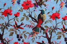 Luxus Weicher Samt Vogel Print