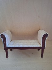 1:12  Puppenstube Miniatur Polsterbank zwei Stühle Dollshouse Emporium