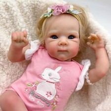 18 Zoll Reborn Baby Mädchen Realistische Neugeborenen Puppe mit Stoffkörper Gesc