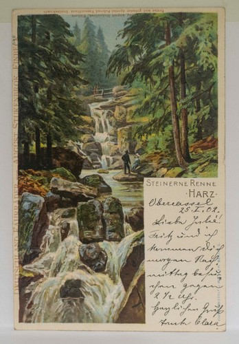 Postkarte 1902 harz steinerne - postkarte,