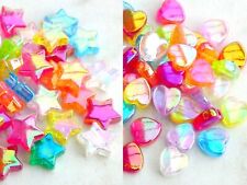 50 Acrylperlen Herz Stern