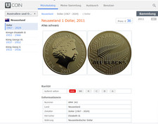 Neuseeland 1 Dollar 2011 - Alles schwarz  (All Blacks Rugby ) - RAR!