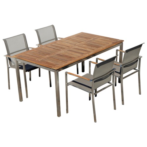 Gartengarnitur edelstahl teak - edelstahl,