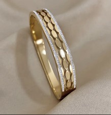 ✅ Damen Edelstahl Armband 18k vergoldet mit Strass Steinen Gold Luxuriös Zirkon✅