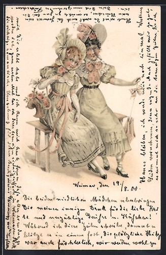 Lithographie zwei junge - lithographie,